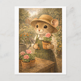 Cartão Postal Career Mouse as Gardener