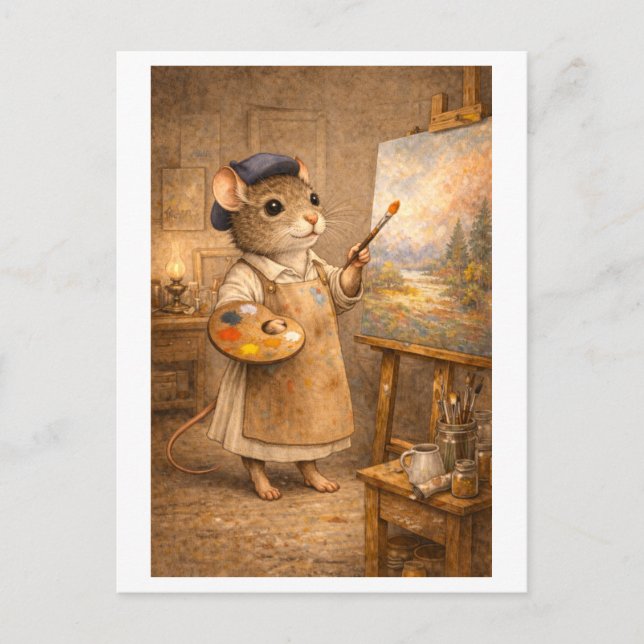 Cartão Postal Career Mouse as Painter (Frente)