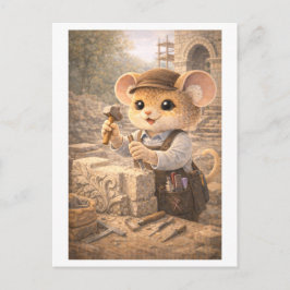 Cartão Postal Career Mouse as Stone Mason