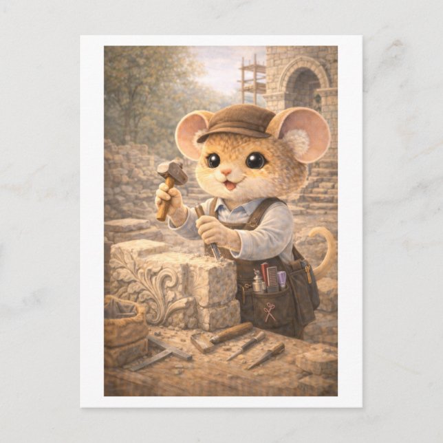 Cartão Postal Career Mouse as Stone Mason (Frente)
