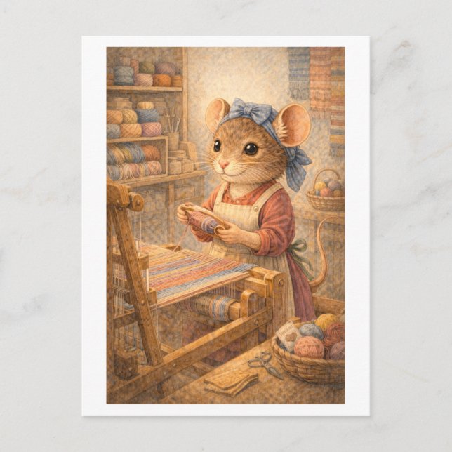 Cartão Postal Career Mouse as Weaver (Frente)
