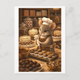 Cartão Postal Career Mouse in Chocolate Shop
