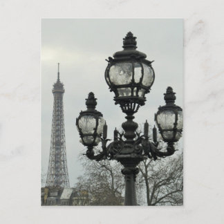 Cartão Postal Cargo da lâmpada de Paris e cena da torre Eiffel