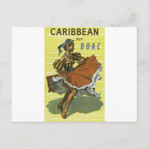 Cartão Postal Caribe de viagens vintage