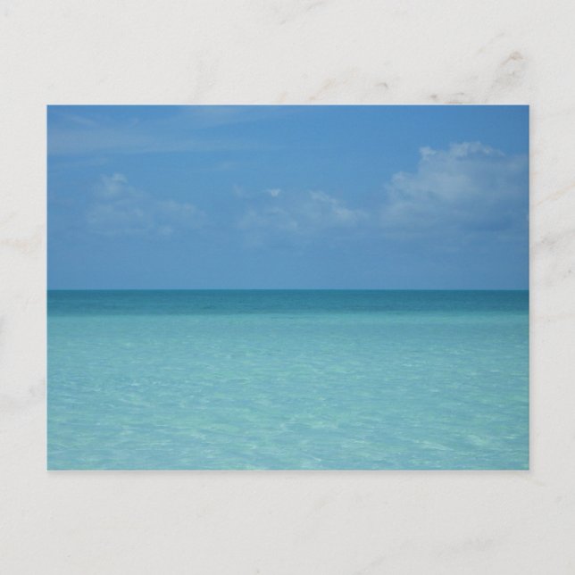 Cartão Postal Caribe Horizonte Turquesa Tropical Azul (Frente)