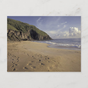 Cartão Postal Caribe, St. Kitts. Pegadas no Atlântico