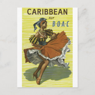 Cartão Postal Caribe viagens vintage de férias