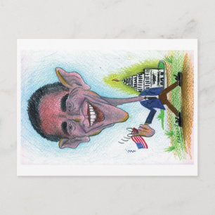 Cartão Postal Caricatura - Cartão-postal Obama