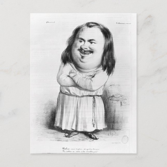 Cartão Postal Caricatura de Honore de Balzac (Frente)