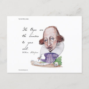 Cartão Postal Caricatura De Shakespeare E A Citação Mais Tempi