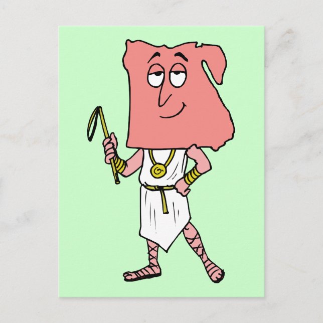 Cartão Postal Caricatura de Souvenir, Viagens vintage egípcia (Frente)