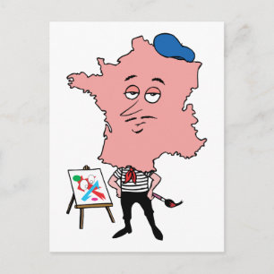 Cartão Postal Caricatura francesa da Viagens vintage Souvenir