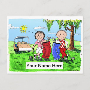 Cartão Postal Caricatura personalizada dos desenhos animados do