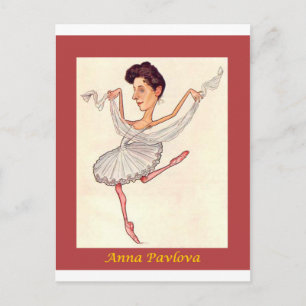 Cartão Postal Caricatura russa Ballerina ~ Anna Pavlova