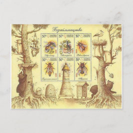 Cartão Postal Carimbo de Apicultura Ucraniano