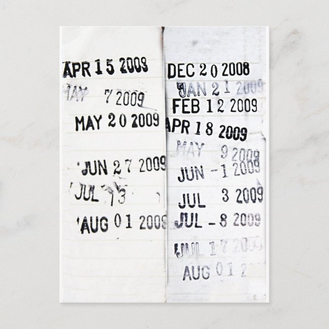 Cartão Postal Carimbo de Carimbo de Data da Biblioteca (Frente)