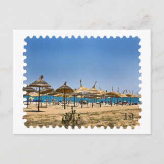 Cartão Postal Carimbo Postage Praia