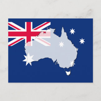 Cartão Postal Carimbo postal do mapa de bandeira da Austrália