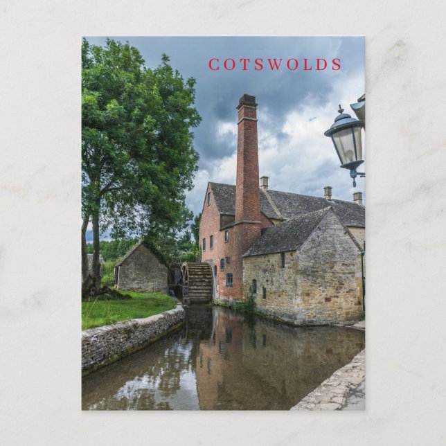 Cartão Postal Carimbo postal para Cotswolds Lower Slaughter wate (Frente)