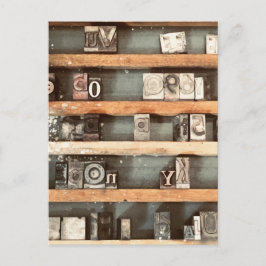 Cartão Postal carimbos de blocos de impressão antigos