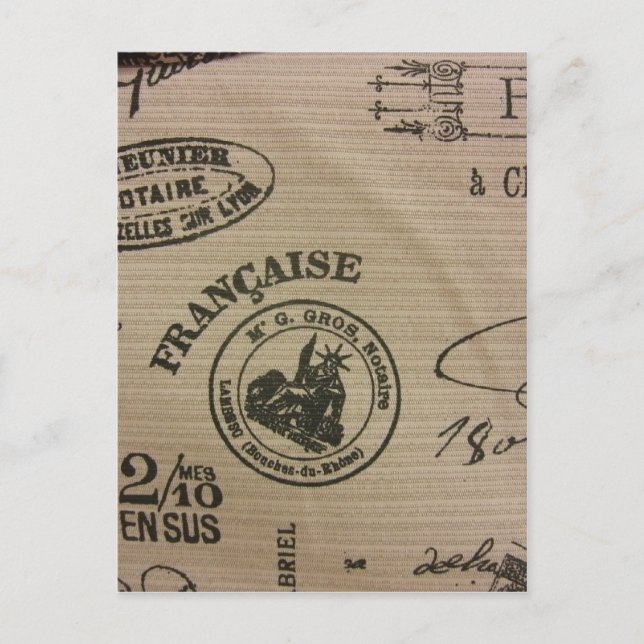 Cartão Postal Carimbos de Viagem francês (Frente)