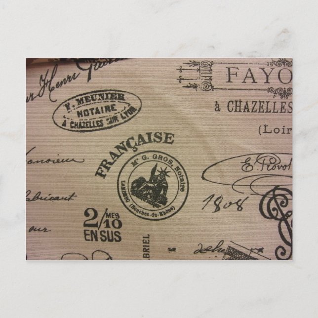 Cartão Postal Carimbos de Viagem francês (Frente)