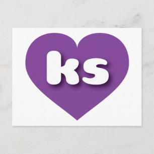 Cartão Postal Carinho roxo do Kansas - Eu amo caras