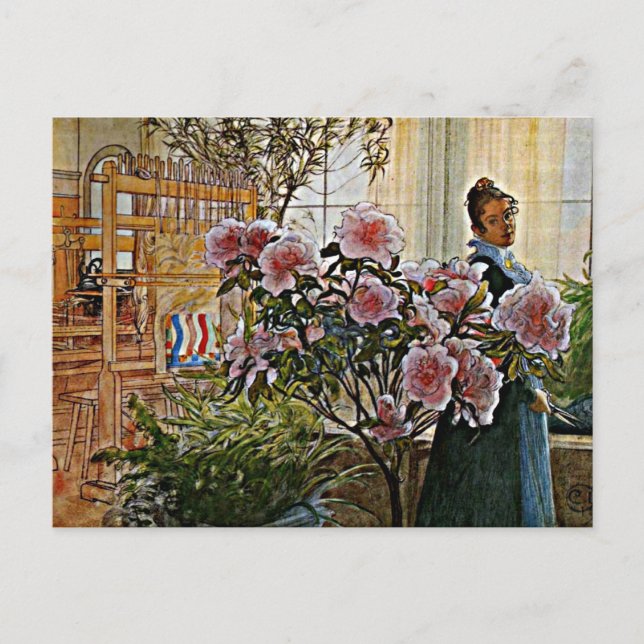 Cartão Postal Carl Larsson art: Azalea (Frente)
