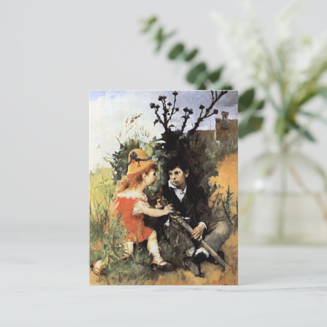 Cartão Postal Carl Larsson artwork, Clair Obscur,  (Em pé/Frente)