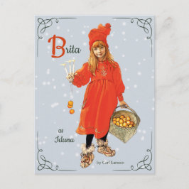 Cartão Postal Carl Larsson Brita como Iduna CC0909 Natal