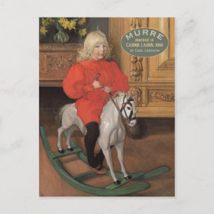 Cartão Postal Carl Larsson Murre Boy no cavalo de balanço CC106