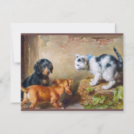 Cartão Postal Carl Reichert Pintando Brave Kitten Pós-atravessam