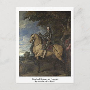 Cartão Postal Carlos I Retrato Equestre De Anthony Van Dyck