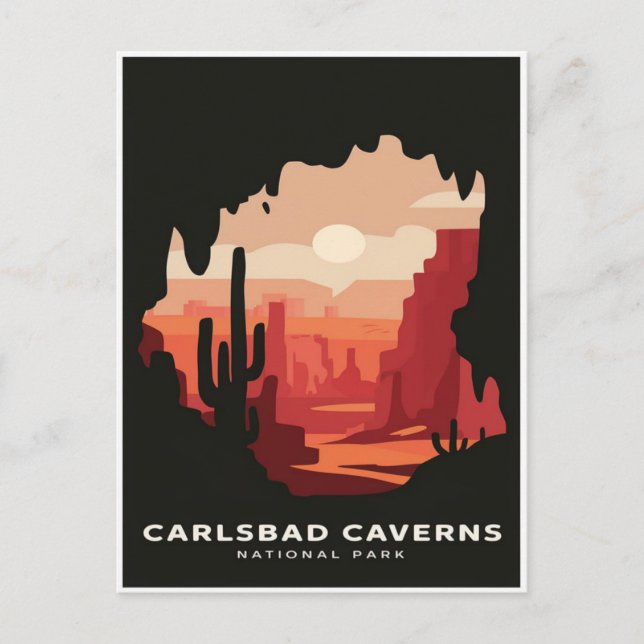 Cartão Postal Carlsbad Caverns National Park Retro Viagem (Frente)