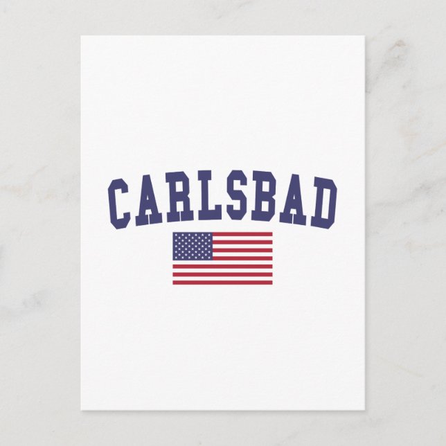 Cartão Postal Carlsbad US Flag (Frente)