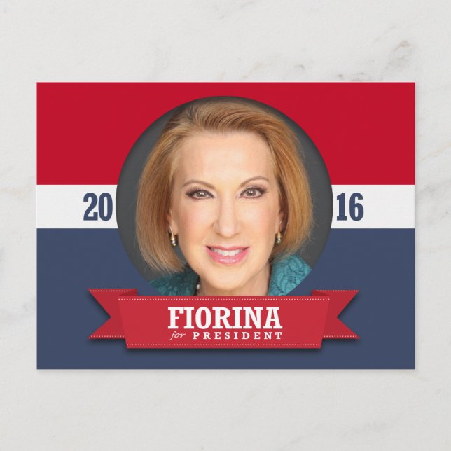 Cartão Postal Carly Fiorina para o Presidente 2016 (Frente)