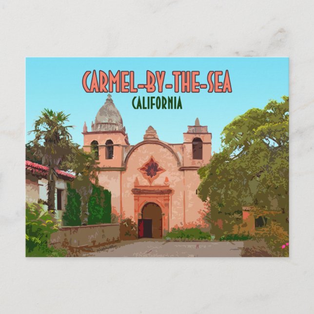 Cartão Postal Carmel Por Mar Missão Basilica Califórnia (Frente)