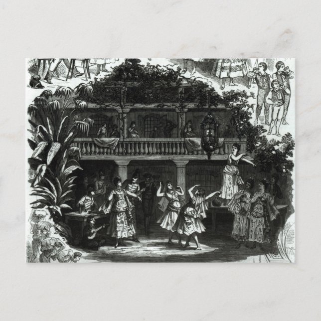 Cartão Postal Carmen na taverna Lilas Pastia (Frente)