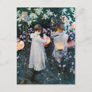 Cartão Postal Carnação, Lily, Lily, Rosa - John Singer Sargent