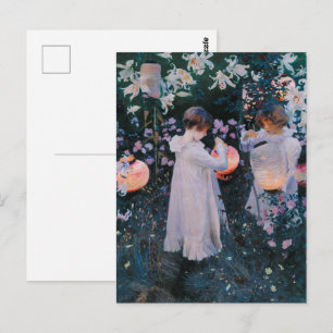 Cartão Postal Carnation Lily Lily Rose por John Singer Sargent