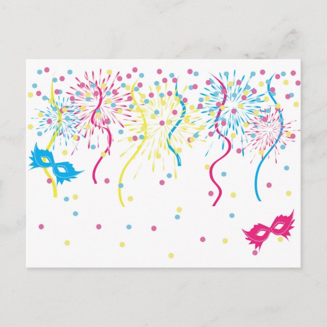 Cartão Postal Carnaval Colorido (Frente)