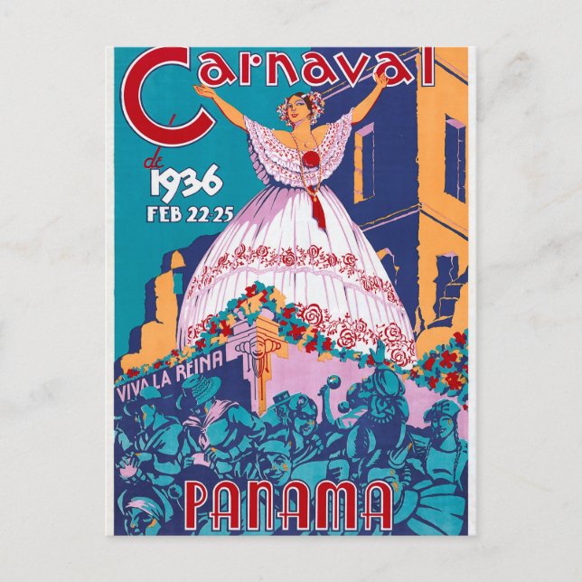 Cartão Postal Carnaval de 1936, Fev. 22-25, Panamá (Frente)