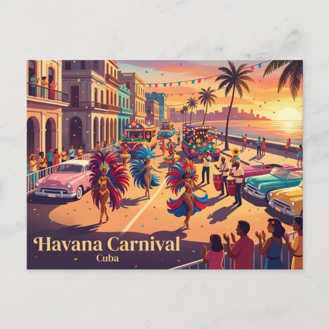 Cartão Postal Carnaval de Havana Cuba (Frente)