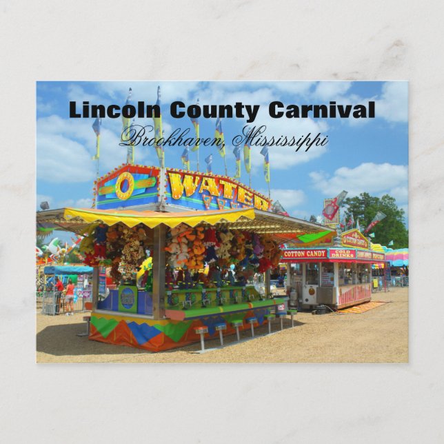 Cartão Postal Carnaval de Lincoln County - Brookhaven, Mississip (Frente)