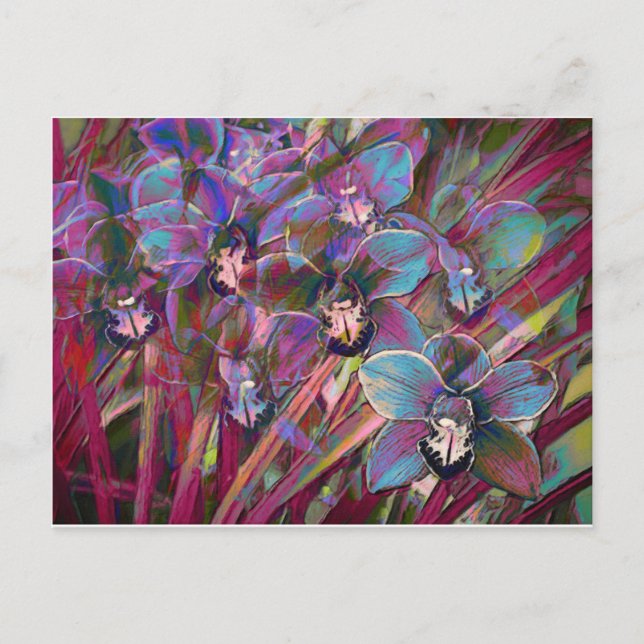 Cartão Postal Carnaval de Orquídea Cymbidium (Frente)