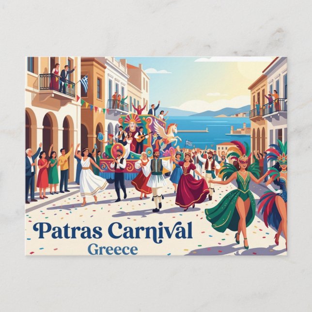Cartão Postal Carnaval de Patras Grécia (Frente)