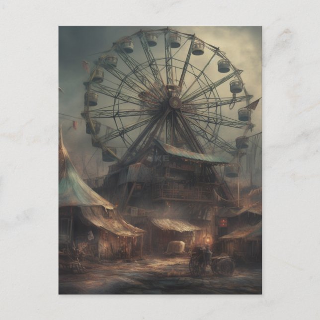 Cartão Postal Carnaval distópico assombrado e abandonado (Frente)