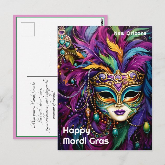 Cartão Postal 💚 💜 💛 Carnaval Encantado (Frente/Verso)