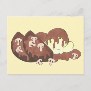 Cartão Postal Carne e Batatas Meatloaf Moshroom Gravy Diner