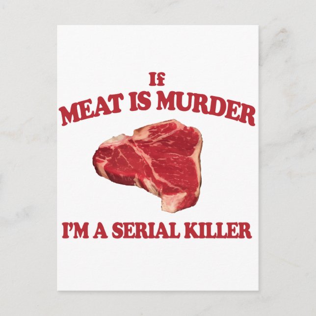 Cartão Postal Carne é homicídio (Frente)